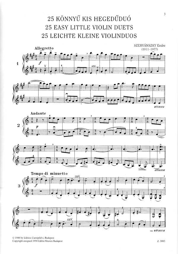 25 leichte kleine Violinduos